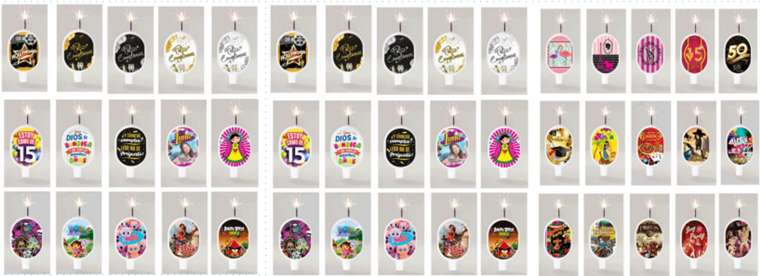 VELA PLANA SURTIDA PERSONAJES