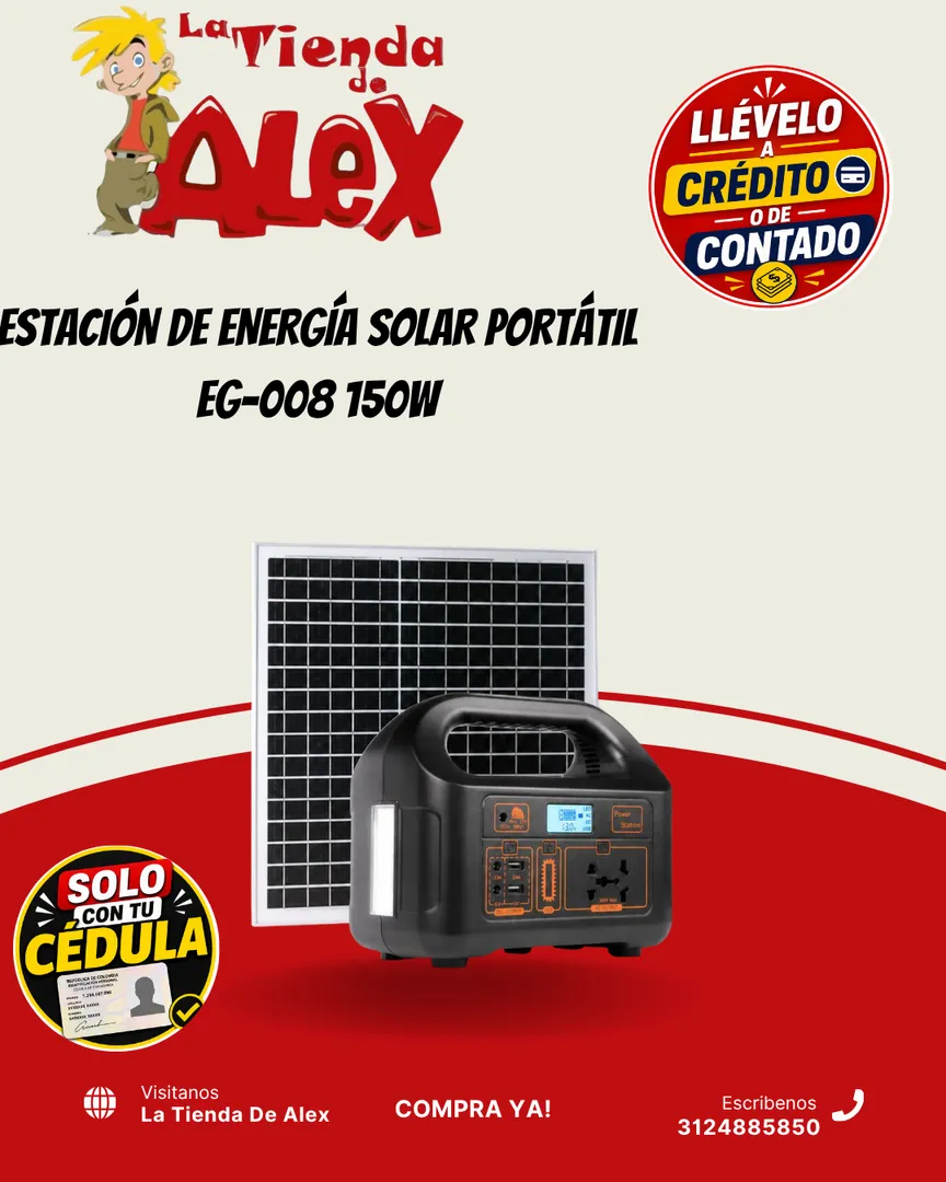 ESTACIÓN DE ENERGÍA SOLAR PORTÁTIL EG-008 150W