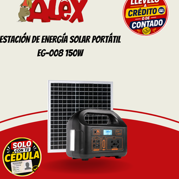 Imagen del producto ESTACIÓN DE ENERGÍA SOLAR PORTÁTIL EG-008 150W
