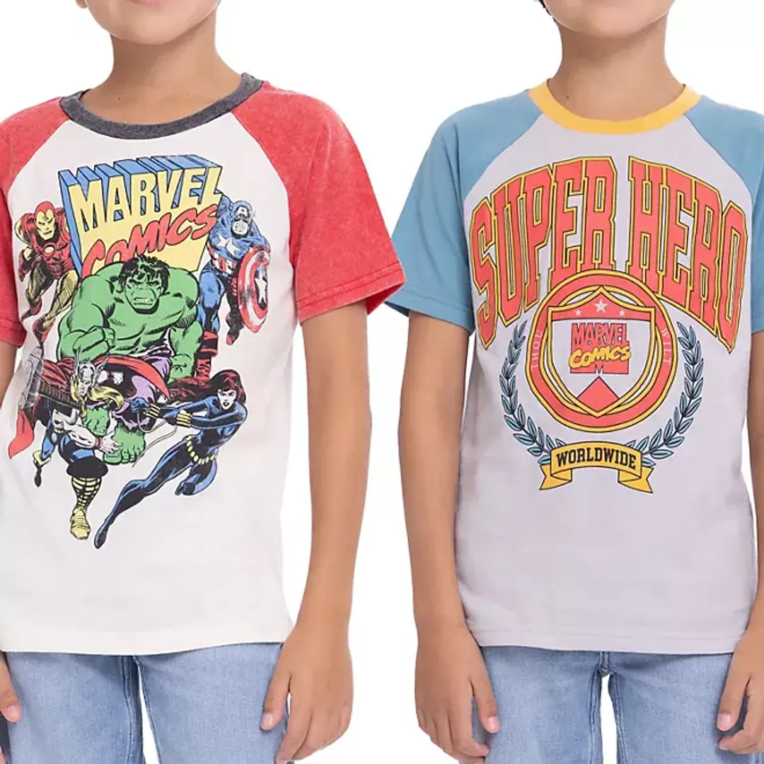 6/7 Set 2 Camisetas MARVEL