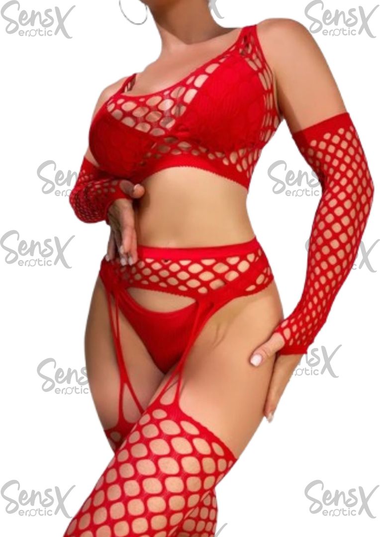 Lencería sexy para mujer, calcetines de tres piezas, sexy hasta el muslo, medias de encaje