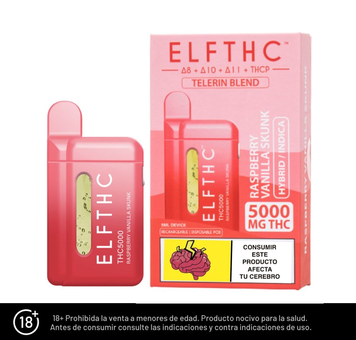 Elfbar Th5000 Raspberry Vanilla Skunk 5ml Hybrid/indica 