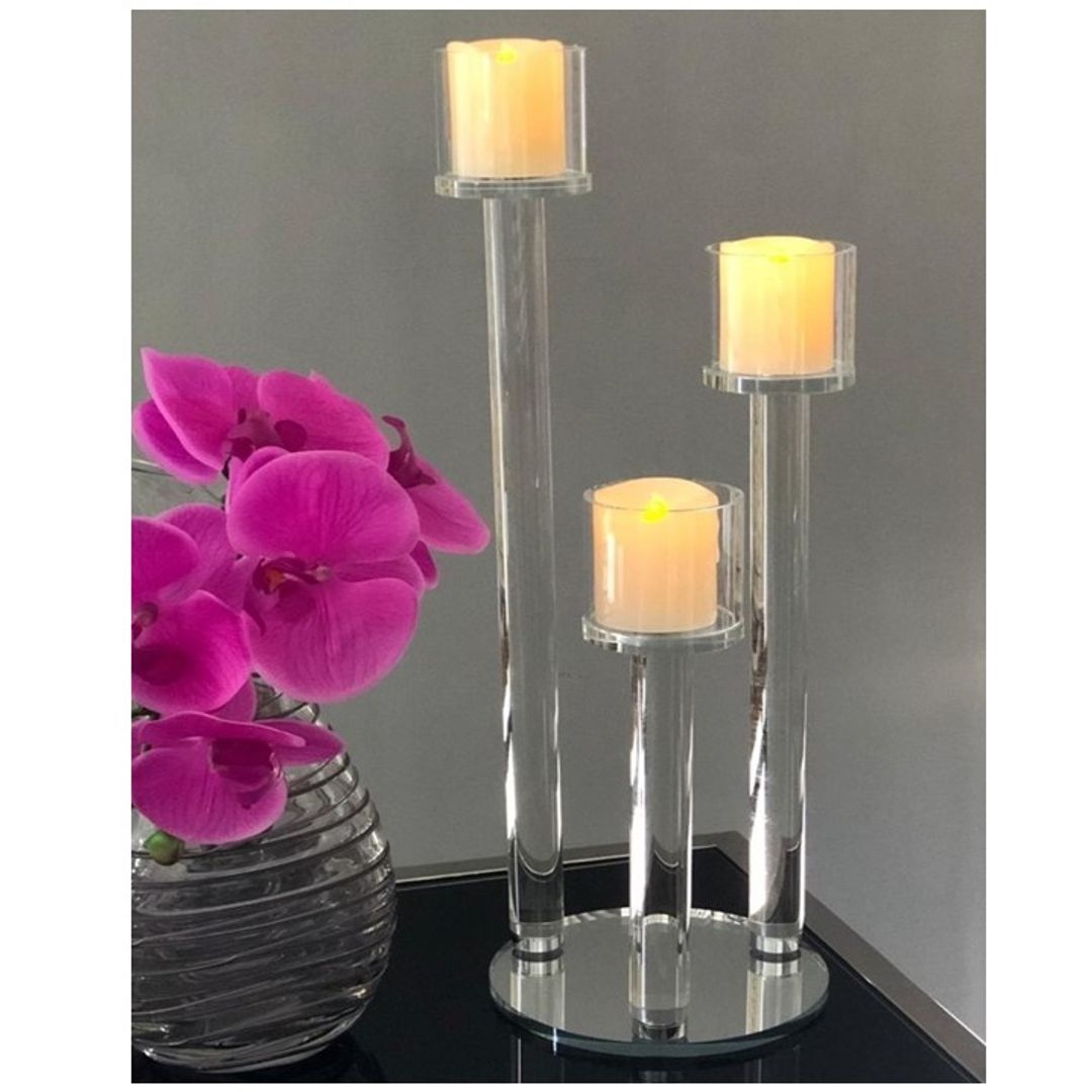 Candelabro de Cristal 3 Brazos