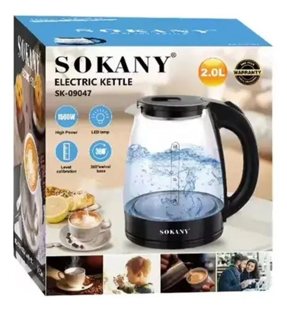 Hervidor Eléctrico de Vidrio SOKANY 2L