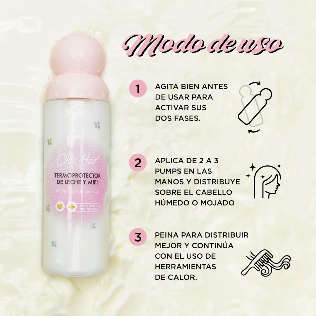 Termoprotector Bifásico Leche y Miel click hair