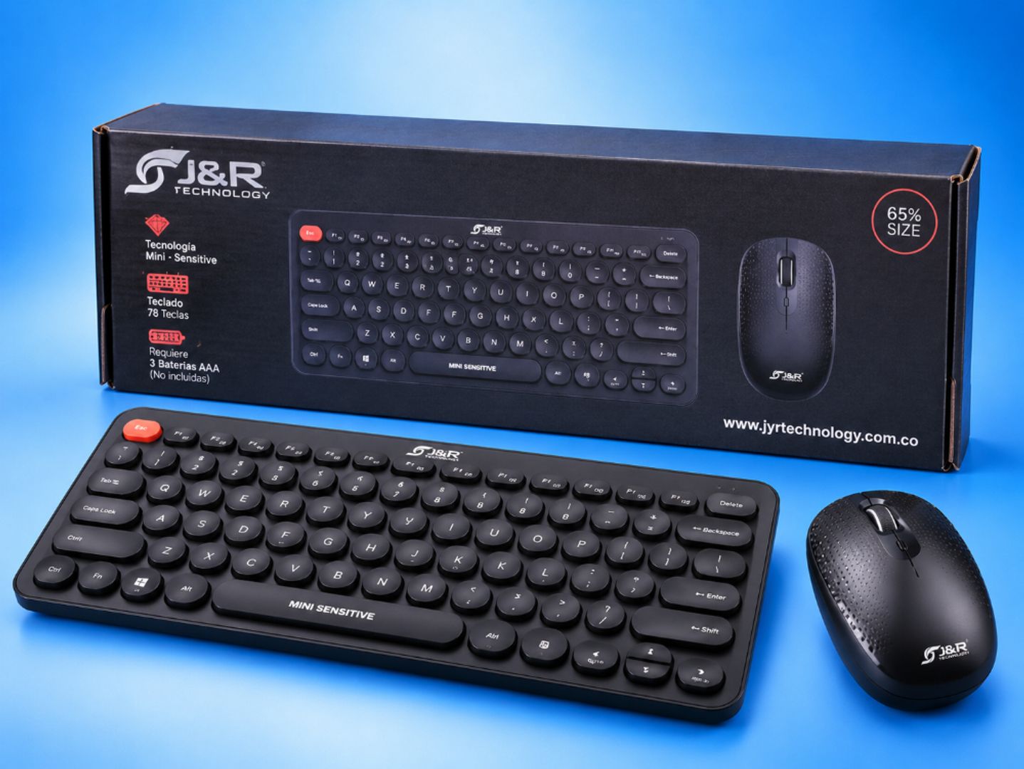 Combo Teclado y Mouse J&R Technology 65% – Negro