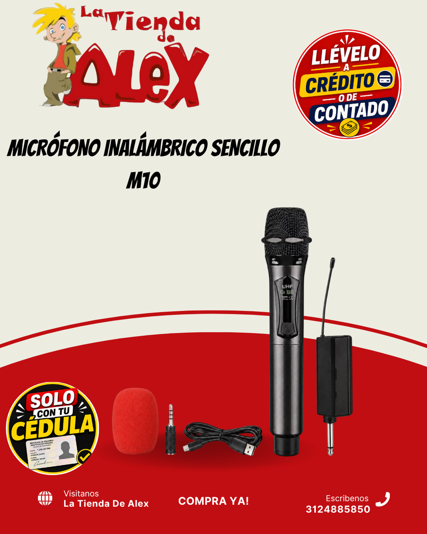 MICRÓFONO INALÁMBRICO SENCILLO M10