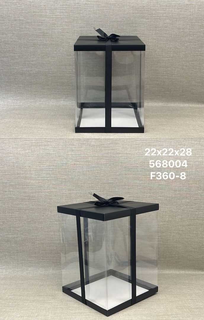 CAJA ACETATO NEGRA  22X22