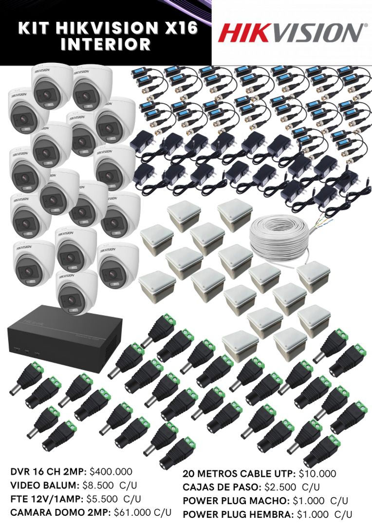 KIT HIKVISION X16 INTERIOR
