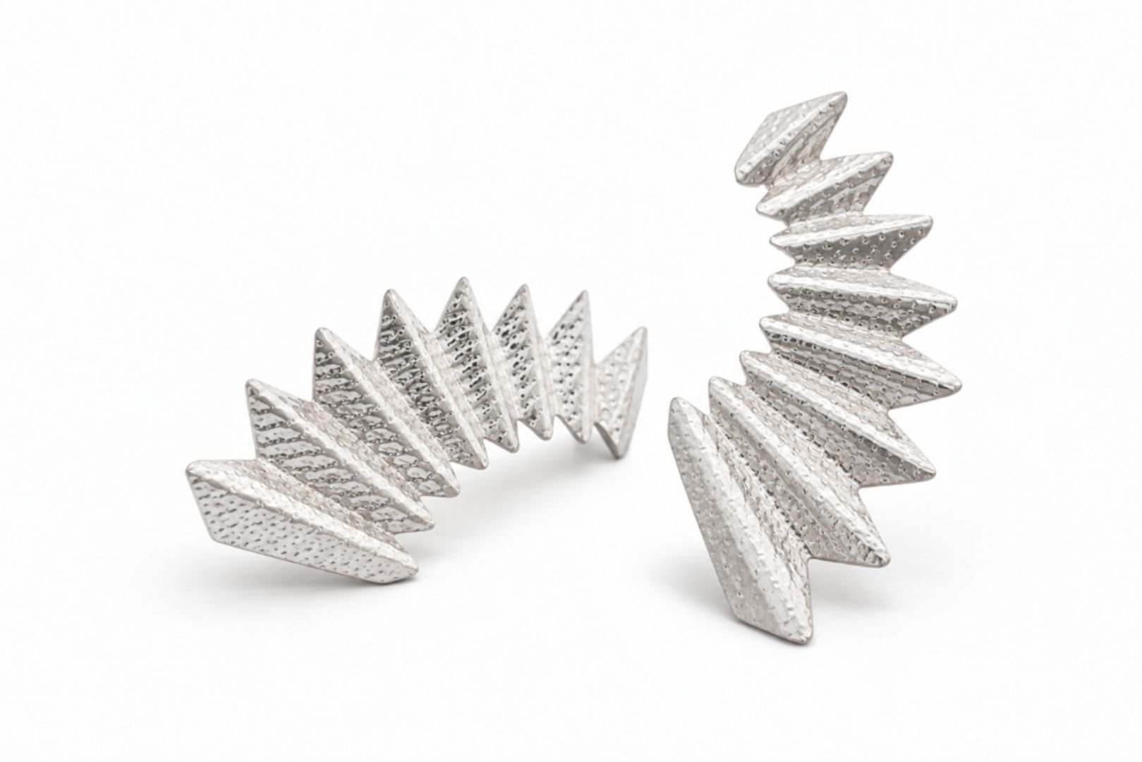 SILVER BLUE PALM CLIMBER EARRINGS