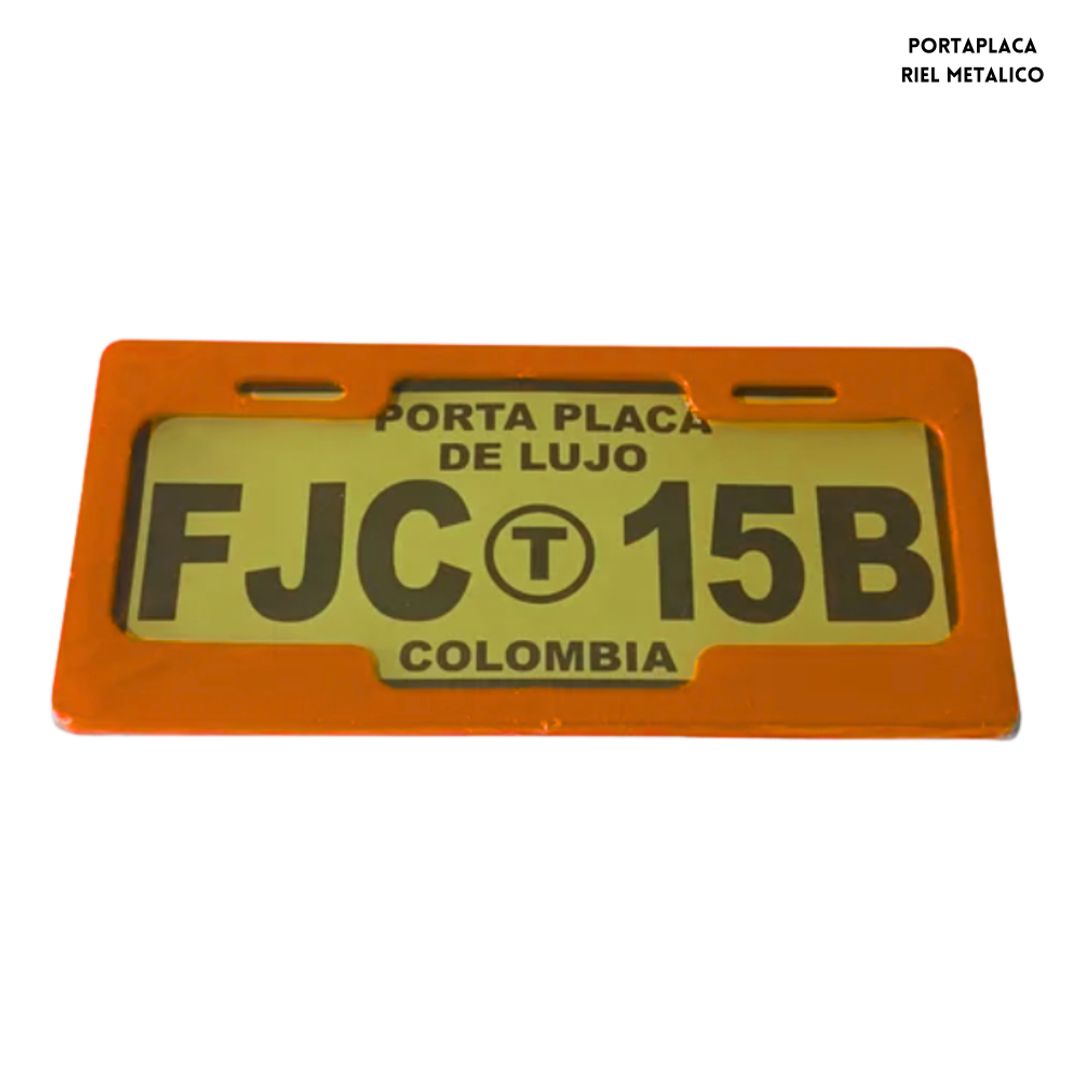PORTAPLACA PLÁSTICO UNIVERSAL NARANJA