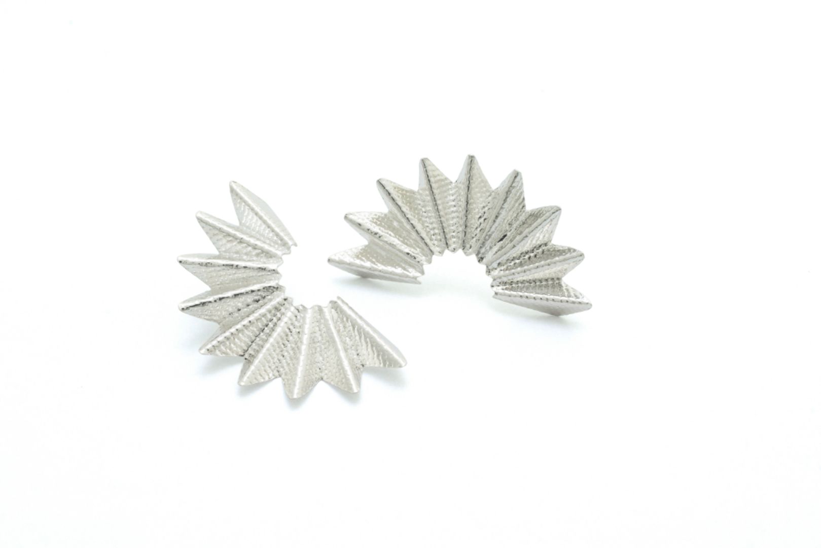  SILVER SMALL BLUE PALM CRESCENT EARRINGS