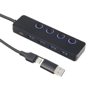 HUB Tipo C + USB 3.0 4 puertos switch - imagen 1