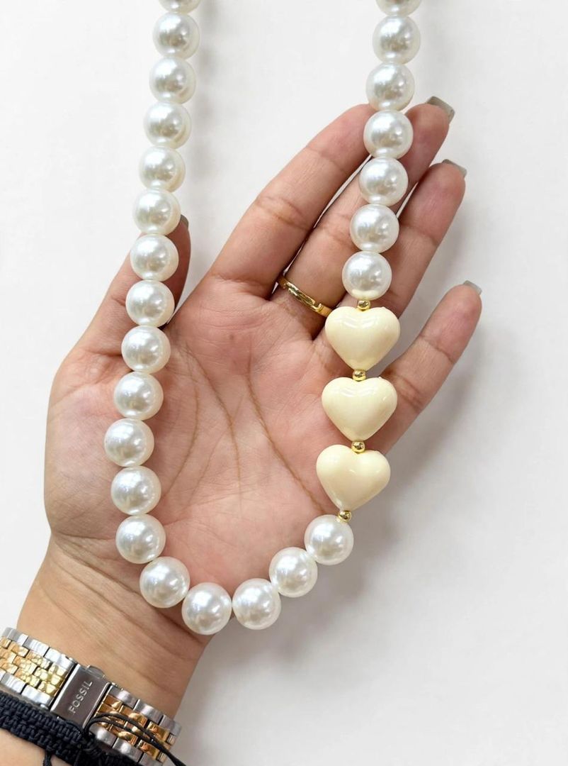Collar Perla Corazón 