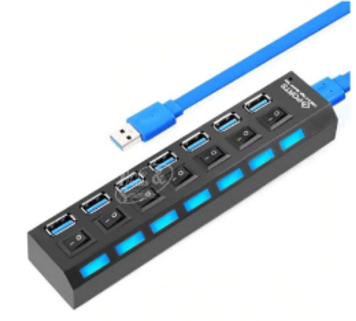 HUB SWITCH 7 PUERTOS 3.0 CABLE 3.0 CON INTERRUPTORES