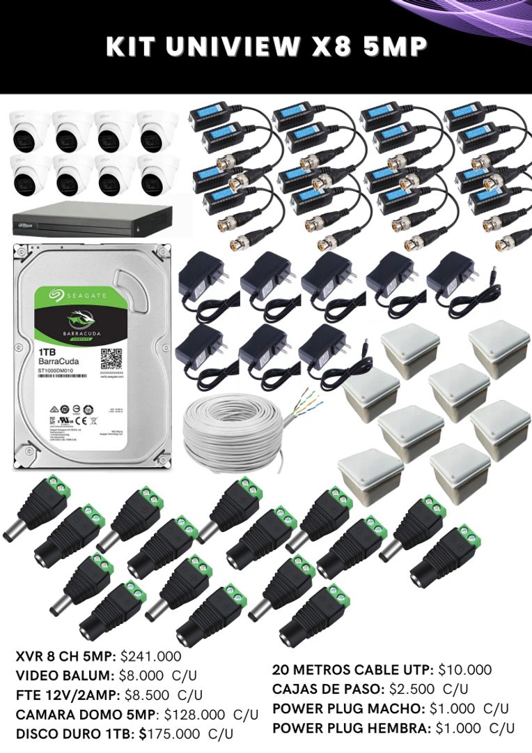 KIT UNIVIEW X8 5MP(MEGAPIXELES)
