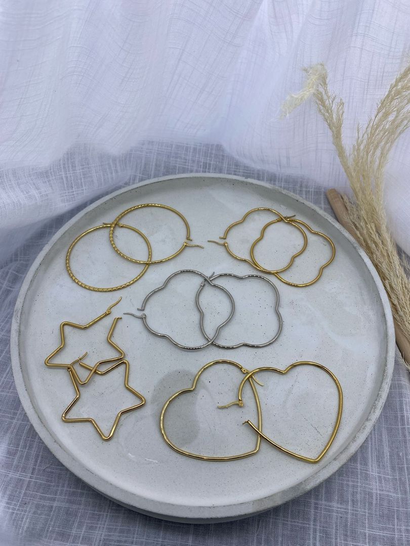 Promoción de candongas, 5 pares, acero 