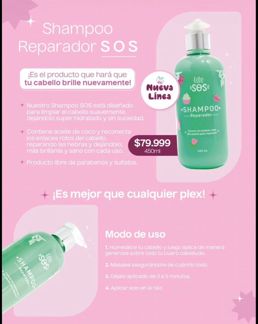 Shampoo reparador SOS