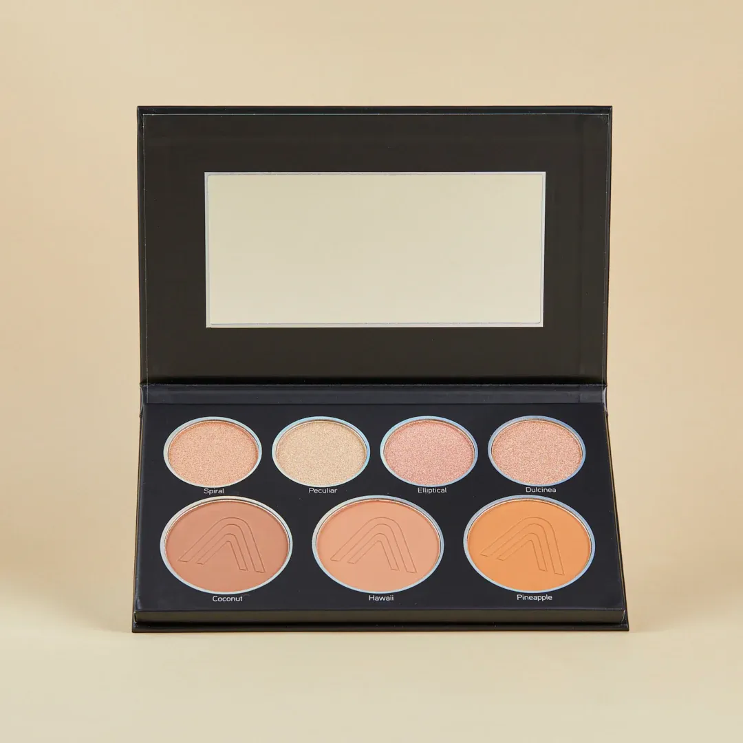 PALETA ILUMINADORES Y CONTORNOS GLAM BLACK ATENEA