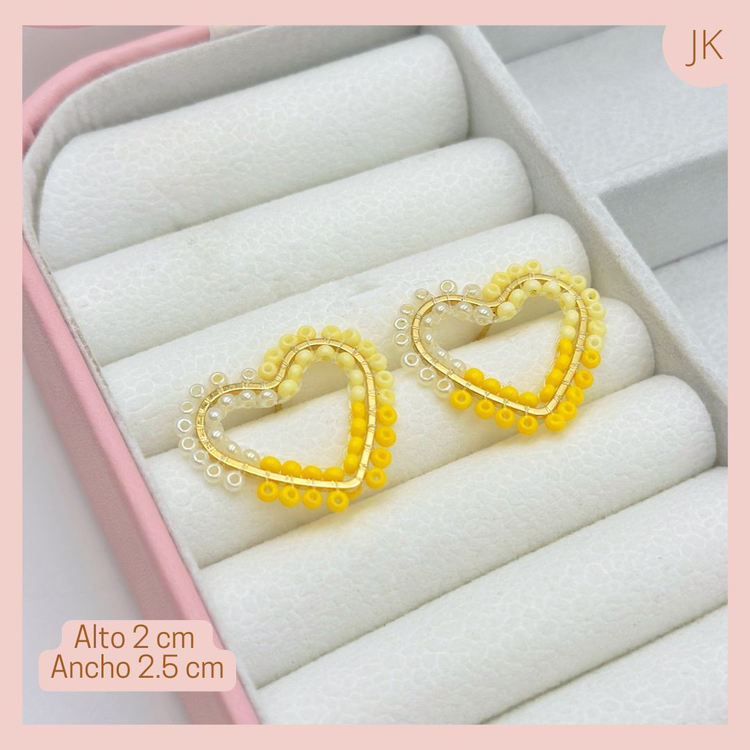 Aretes Corazón Tejido 