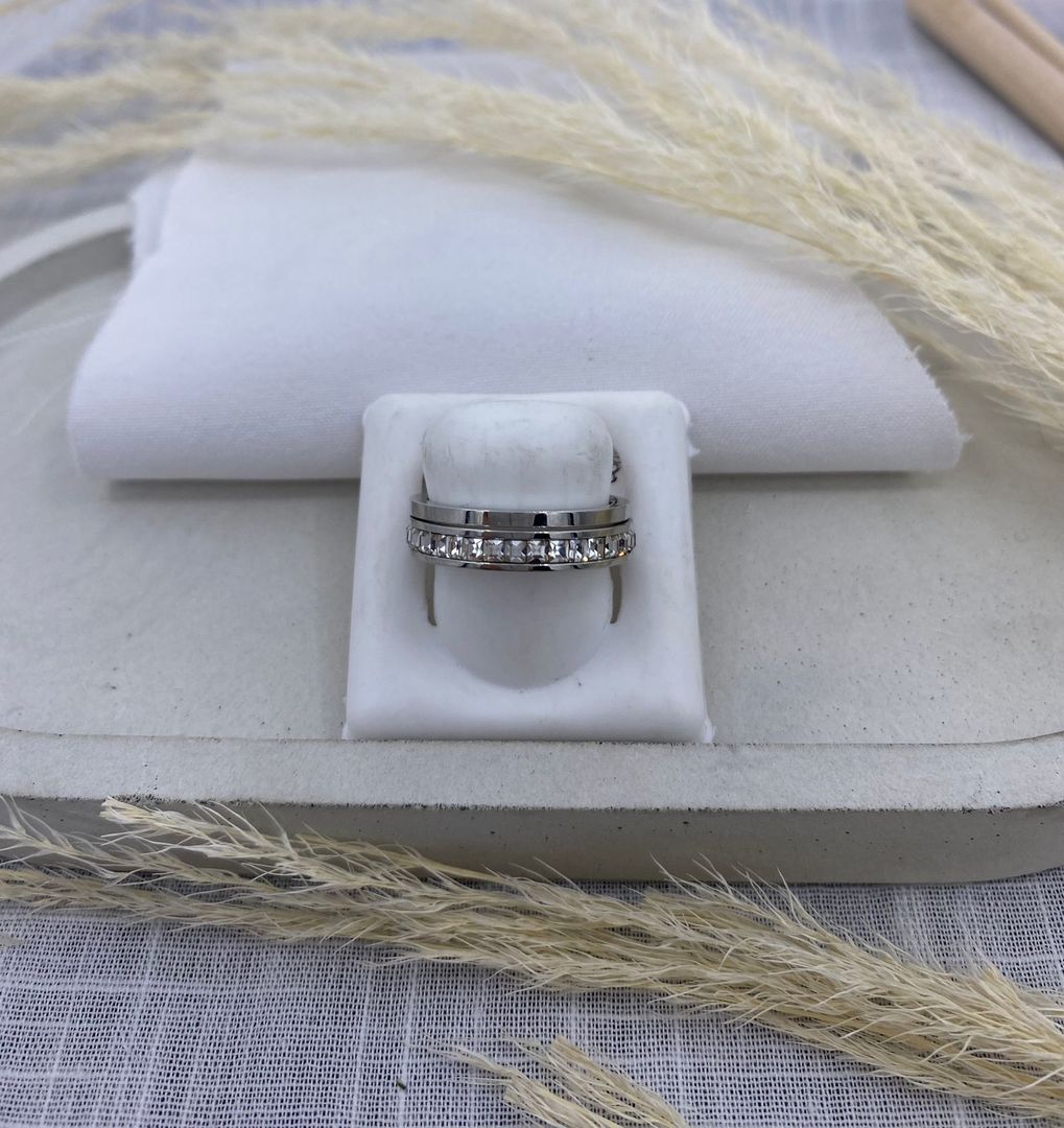 Anillo, plateado, covergold 