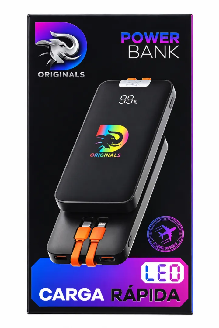 POWER BANK ORIGINALS CARGA RAPIDA 20000 MAH PANTALLA LED