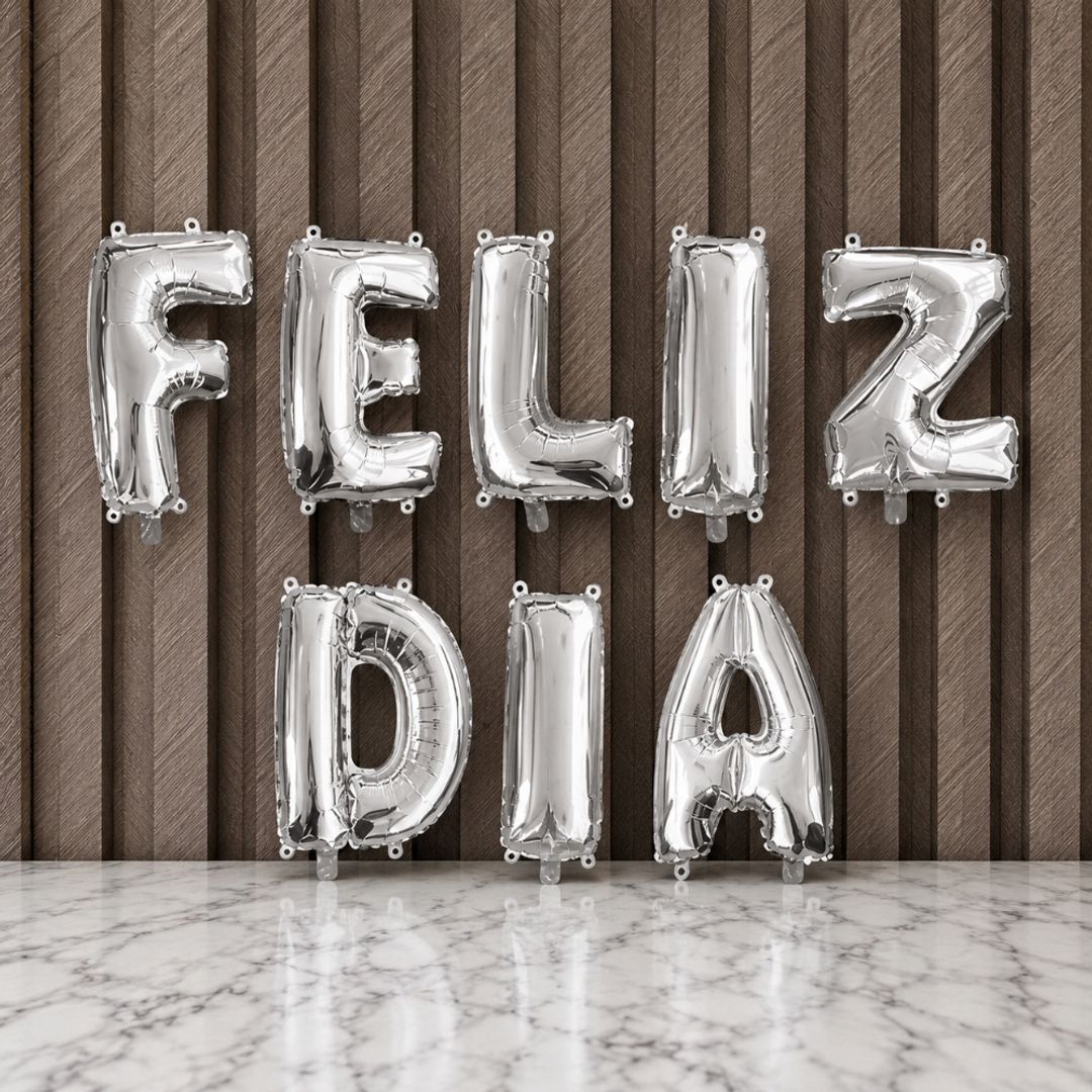 LETRERO METALIZADO  16' LETRA A LETRA FELIZ DIA SURTIDO
