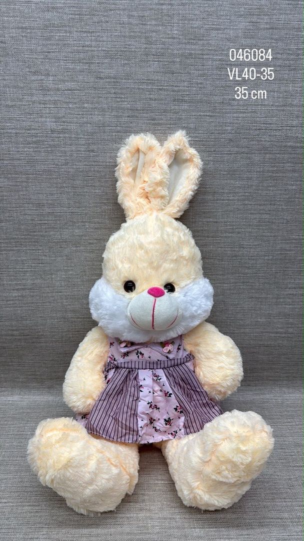 CONEJITA CREMA CON VESTIDO 35CM