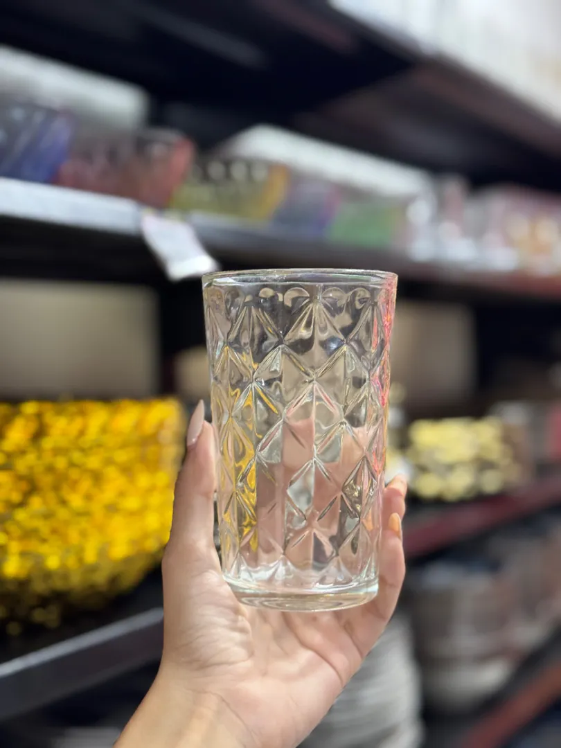 Vaso Alto de Vidrio Diseño Rombo 2x5.000
