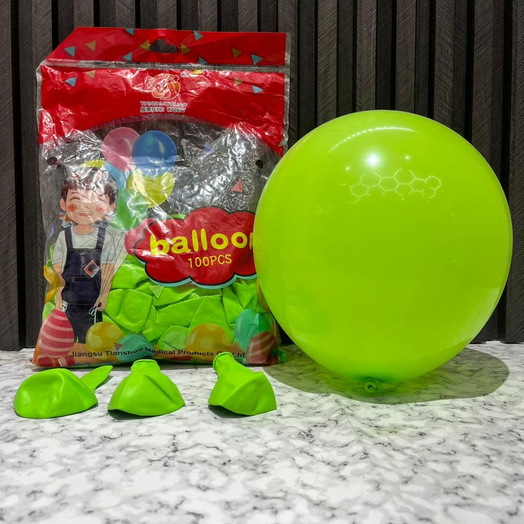 GLOBO x 100 UNIDADES FASHION R12 VERDE MANZANA 