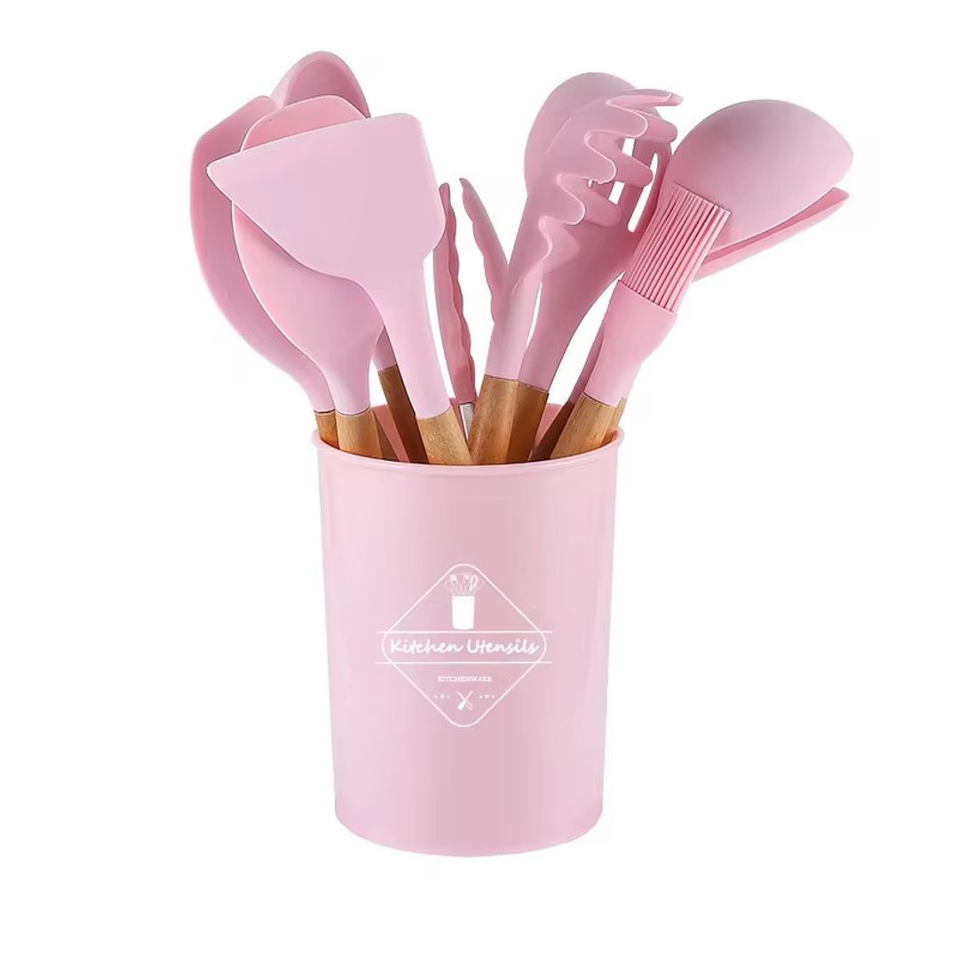Set cucharones utensilios en silicona 