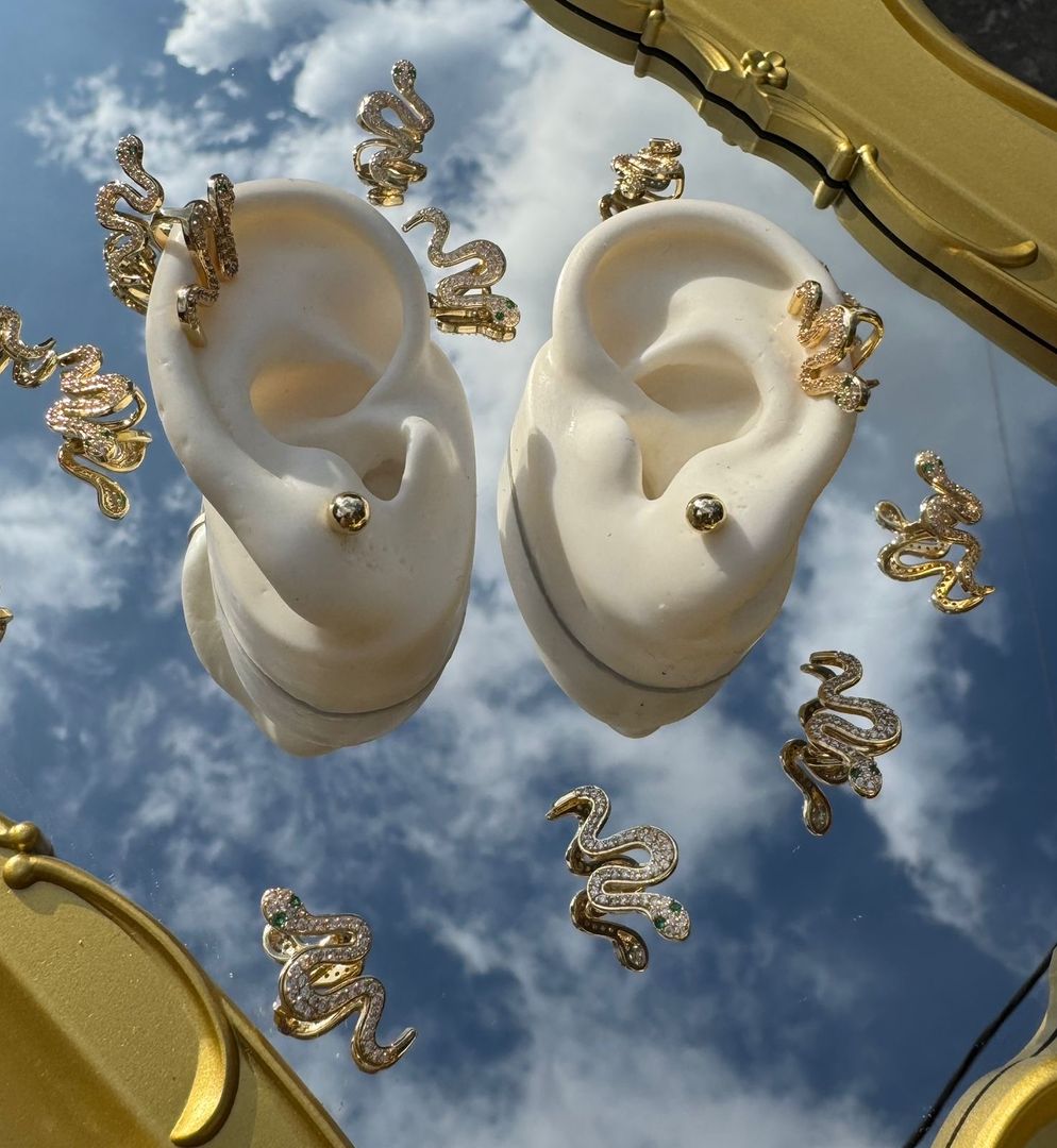Ear cuff rodio serpiente 