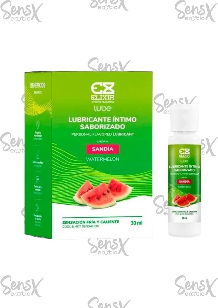 Elixir Lubricante Íntimo Sabor Sandía – Sensación Frío/Calor (30ml)