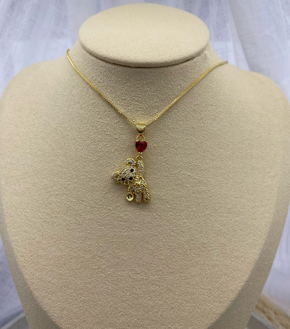 Dije oso, dorado, covergold 