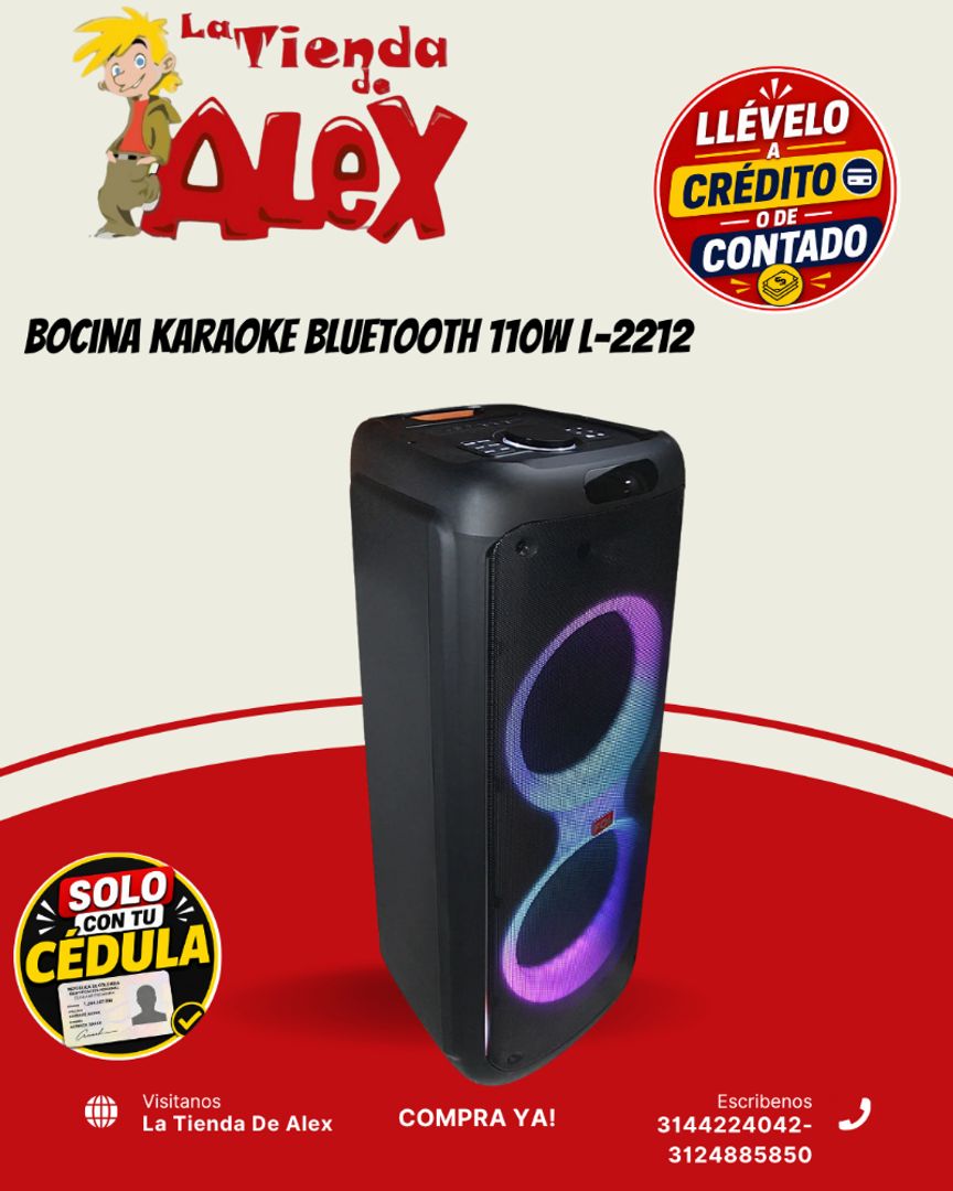 Bocina Karaoke Bluetooth 110W L-2212