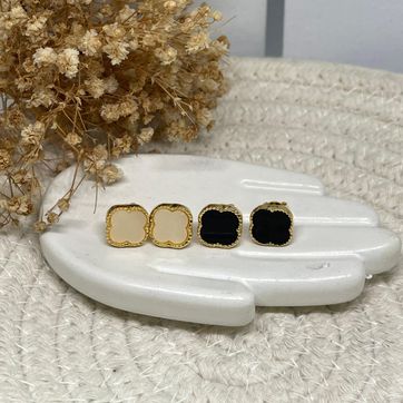 Imagen del producto Topos Van cleef 10mm negro y beige