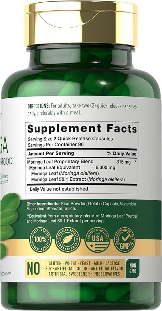 Moringa Oleifera 6000 MG 180 Cap CARLYLE