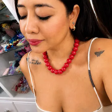 Collar Chicle Rojo claro  #16 – Sin dije - imagen 1