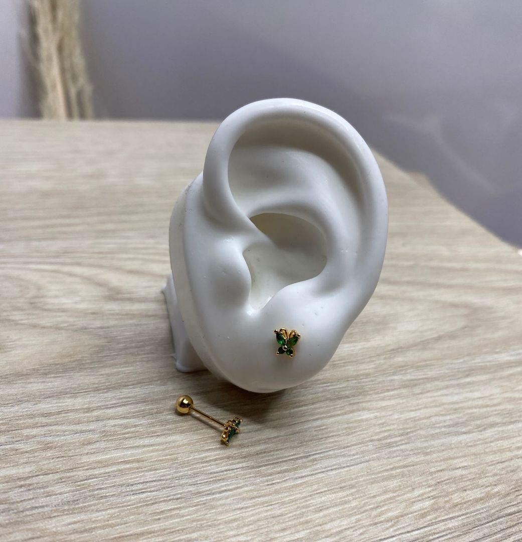 Topo de seguridad, mariposa pequeña, verde, covergold 