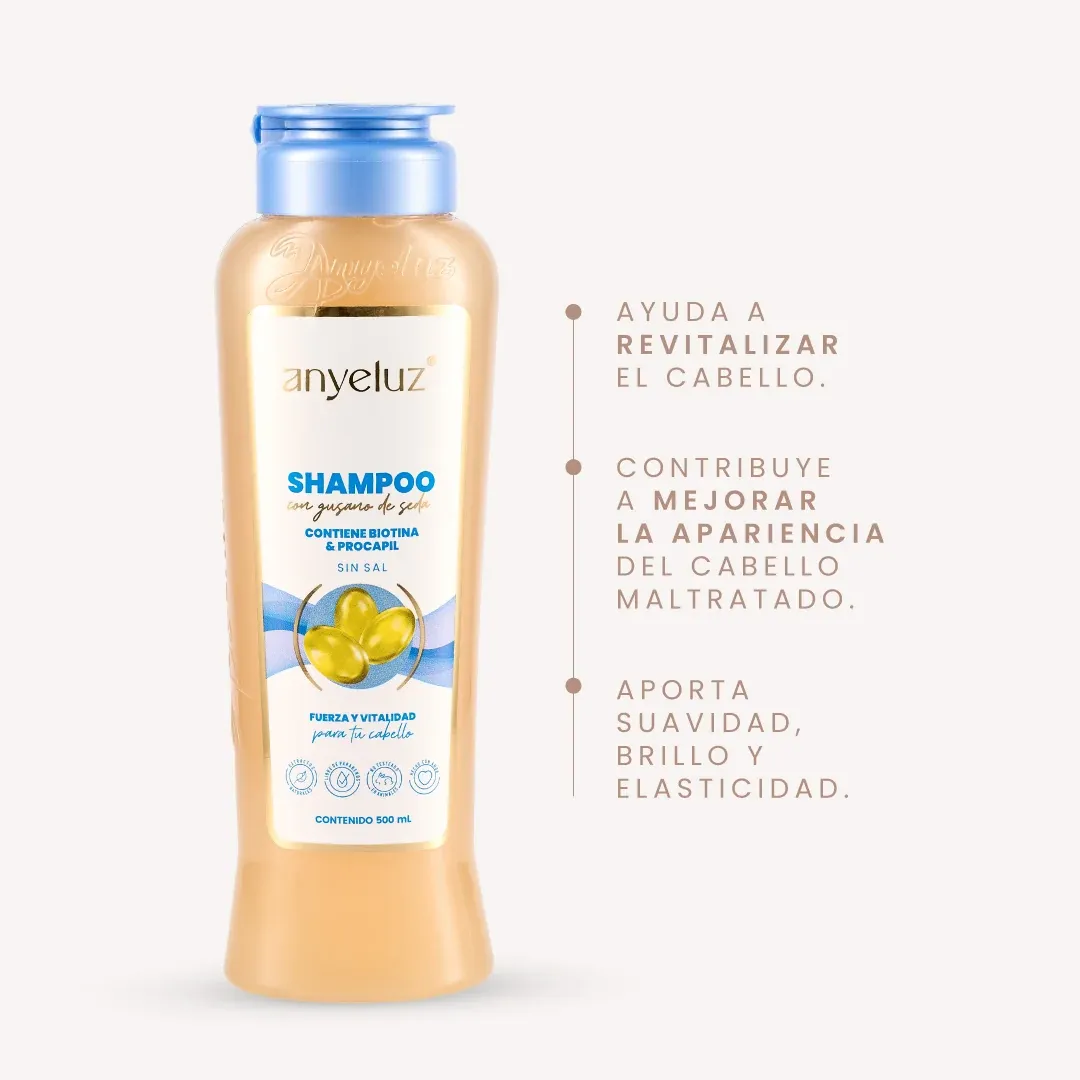 Shampoo con gusano de seda 