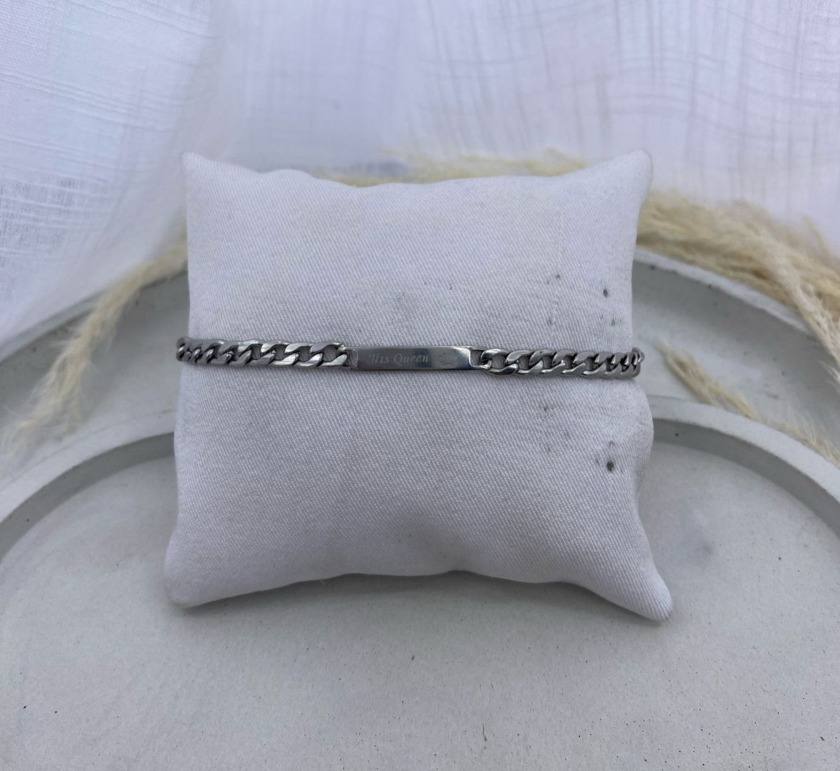 Pulsera femenina, plateada, acero 