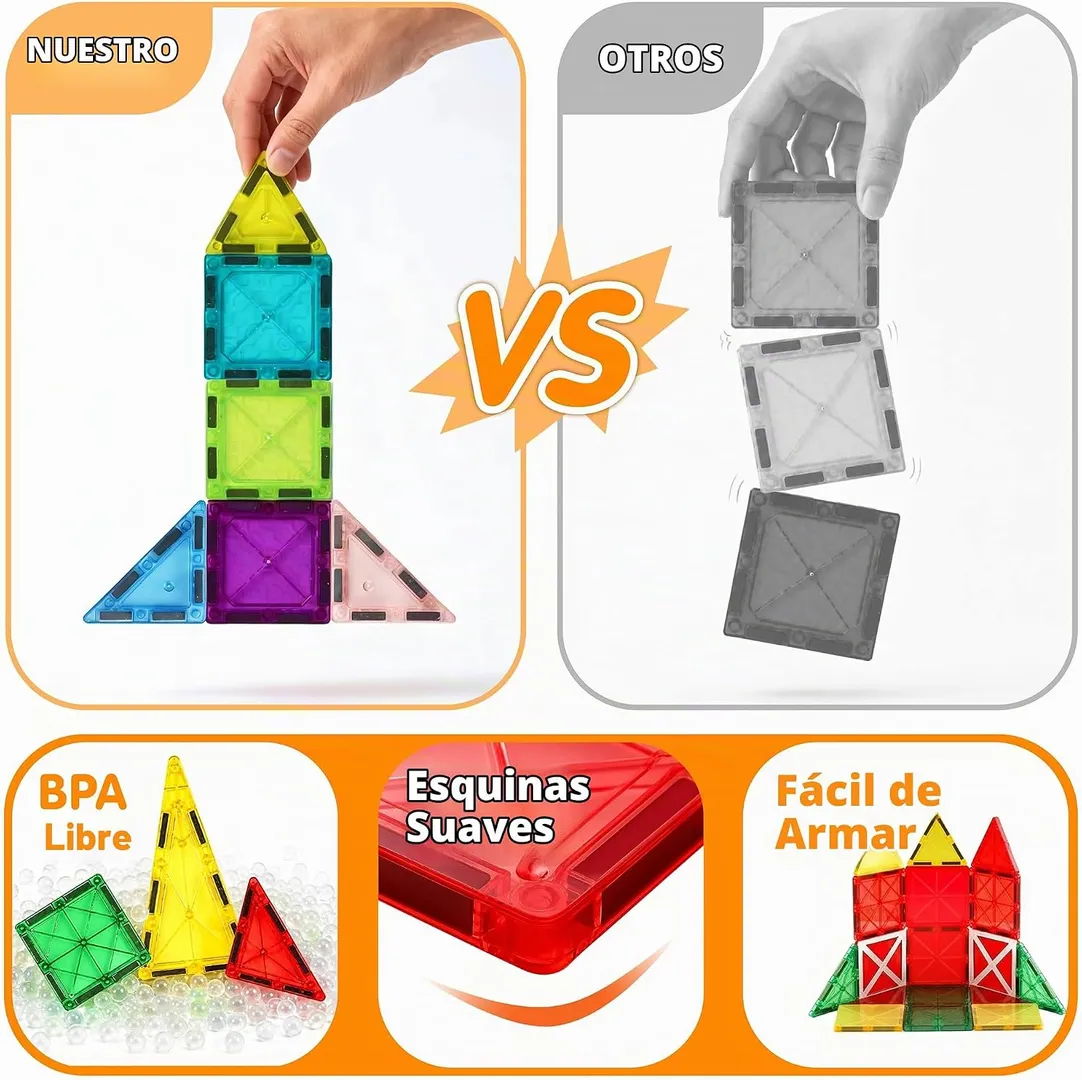 SET DE CONSTRUCCION LEGOS MAGNETICOS Y ANIMALES 95 PCS