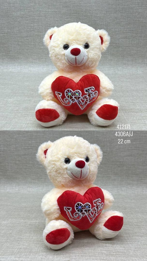 OSO CON CORAZÓN SURTIDO 22 CM