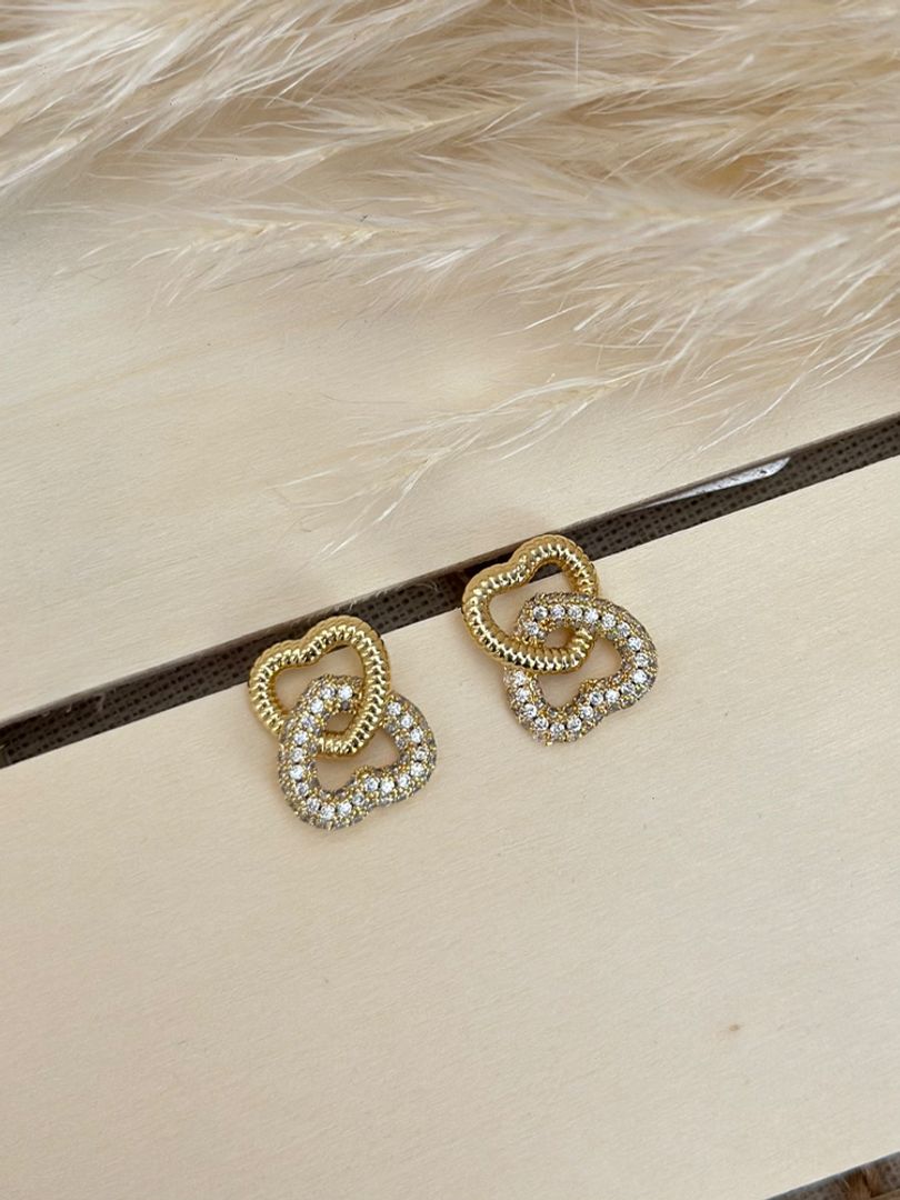 Arete corazón doble 