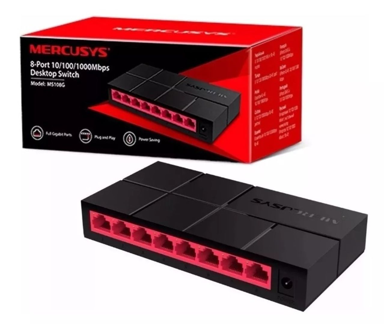 Switch de Red Mercusys 8 puertos Gigabit