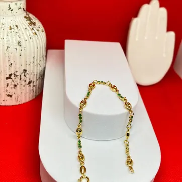 Pulsera gucci tri-circon verde de 18cm y 3mm - imagen 1