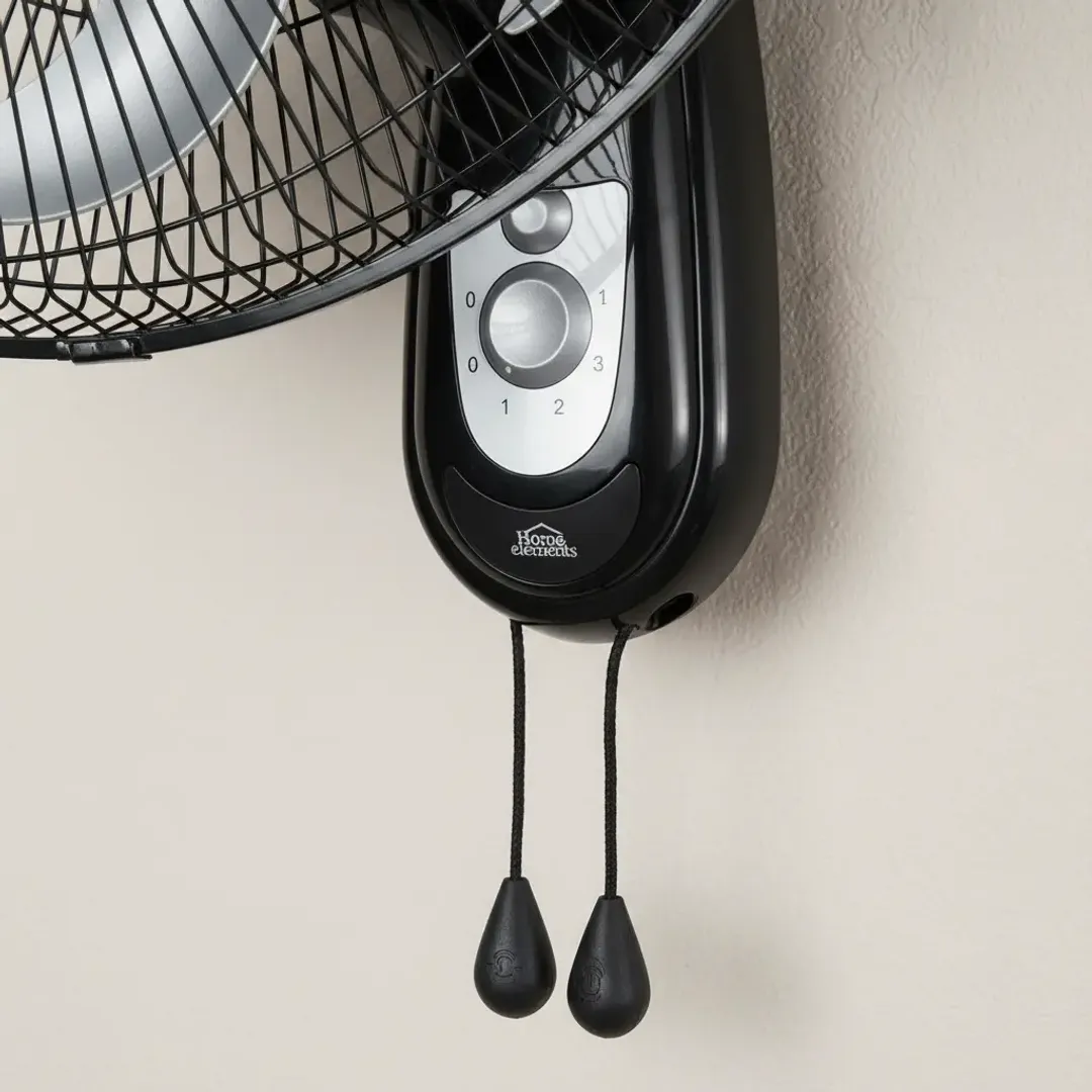 VENTILADOR HOME ELEMENTS DE PARED 16'' NEGRO MAXI FLOW