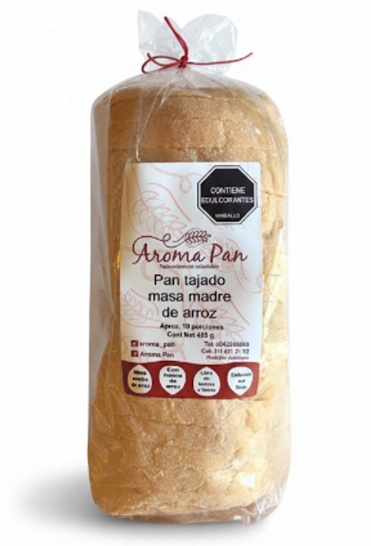 PAN TAJADO MASA MADRE DE ARROZ X 500GR AROMA PAN