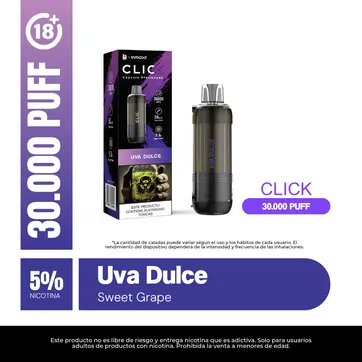 Imagen del producto Pod Lit Click Uva Dulce 30.000 Puffs Recarga