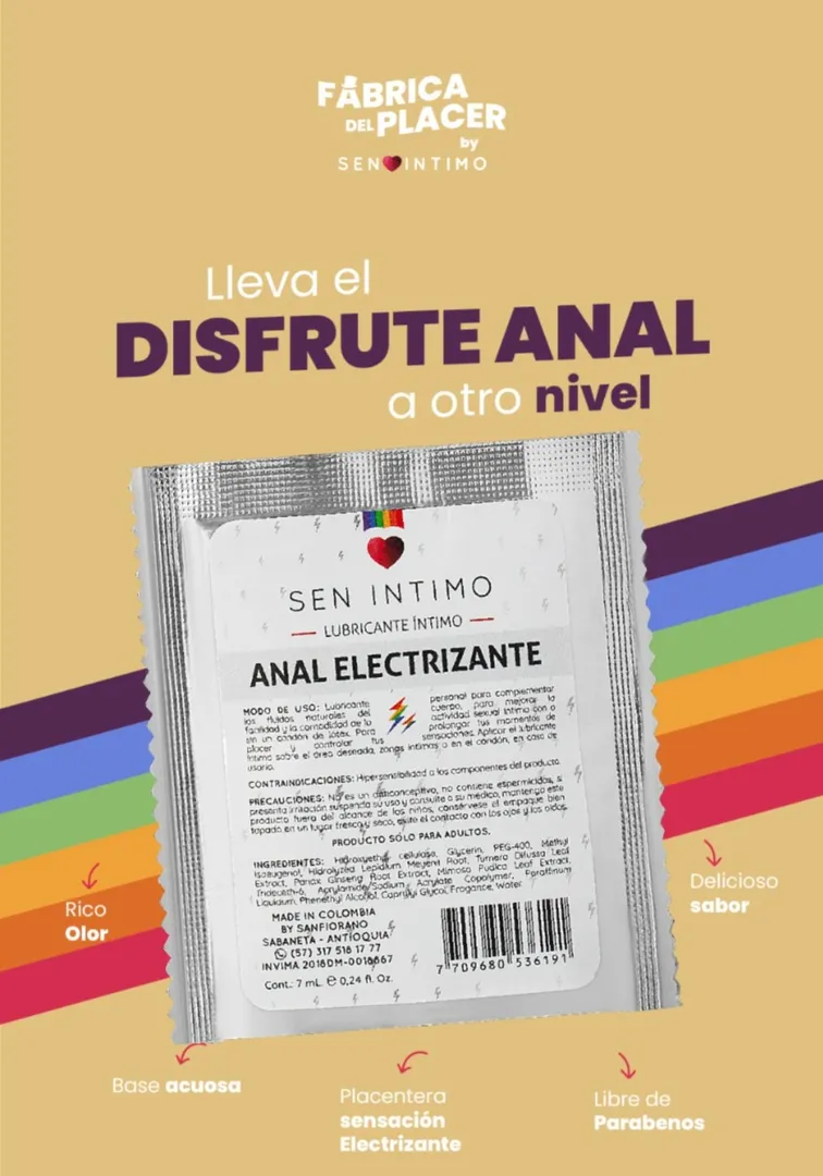 Lubricante Íntimo Anal Electrizante Sachet x 7 ml by Sen Íntimo 